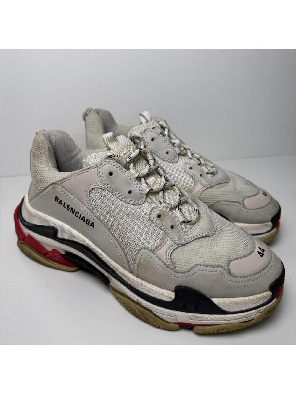 Balenciaga Triple S Sneakers Men’s SZ 44 US 11 White Cream